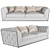 Modern Vogue Silver Sofa 3D model small image 2