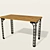 Industrial Metal Dining Table 3D model small image 1
