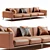 Neo-modern Genuine Leather Sofa: Francesca 3D model small image 1