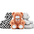 Beige Teddy Bear with Red Ribbon - Soft Plush Toy 3D model small image 3