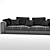 Cozy 3-Seater Fabric Sofa 3D model small image 4