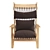 Stylish Fabric Wood Lounge Chair 3D model small image 2