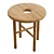 Solid Oak Round Stool 3D model small image 1