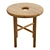 Solid Oak Round Stool 3D model small image 3