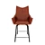 Soho Brown Eco-Leather Barstool 3D model small image 1