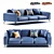 Francesca 3 Seater Leather Sofa 3D model small image 1