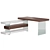 Modern Walnut Writing Desk 3D model small image 1