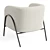 Scandinavian-inspired Barrel Back Accent Chair 3D model small image 3