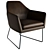 Modern Leather Clancy Chair  3D 3D model small image 1