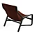 Stylish Toro Lounge Chair in Beech Wood & Leather 3D model small image 2