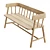 Reclaimed Teak Spindle Bench 3D model small image 5