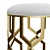 Geometric Brass Stool Upholstered White 3D model small image 5