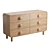 Tabitha Retro Six-Drawer Wood Dresser 3D model small image 1