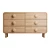 Tabitha Retro Six-Drawer Wood Dresser 3D model small image 2