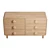 Tabitha Retro Six-Drawer Wood Dresser 3D model small image 3