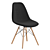 Modern Fabric Chair with Wooden Legs 3D model small image 1