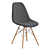 Modern Fabric Chair with Wooden Legs 3D model small image 2