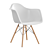 Modern Plastic Chair with Wooden Legs 3D model small image 5