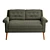 Retro Chic Dana Loveseat, Pecan 3D model small image 2