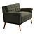 Retro Chic Dana Loveseat, Pecan 3D model small image 3