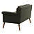 Retro Chic Dana Loveseat, Pecan 3D model small image 4