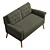 Retro Chic Dana Loveseat, Pecan 3D model small image 5