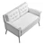 Retro Chic Dana Loveseat, Pecan 3D model small image 6