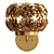 Metallic Gold Daisy Wall Sconce 3D model small image 2