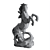 Dark Metal Horse Sculpture 3D model small image 2