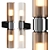 Brass & Glass Halogen Wall Sconce 3D model small image 1