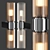 Brass & Glass Halogen Wall Sconce 3D model small image 2