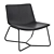 Sleek Leather Lounge Chair, Black 3D model small image 2