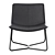 Sleek Leather Lounge Chair, Black 3D model small image 3