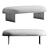 Modern Anza Upholstered Fabric Bench 3D model small image 2