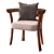 Handcrafted Floridita Walnut Upholstered Chair 3D model small image 1