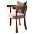 Handcrafted Floridita Walnut Upholstered Chair 3D model small image 2