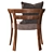 Handcrafted Floridita Walnut Upholstered Chair 3D model small image 3