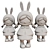 Fluffy Girl Bunny Plush Toy 3D model small image 2