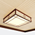 Japanese-Korean style ceiling with Tatami motif lamp 3D model small image 2