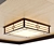 Japanese-Korean style ceiling with Tatami motif lamp 3D model small image 7