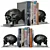 Skull Bookends Set with Unique Textures 3D model small image 1