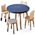 Modern Kids Table and Chairs 3D model small image 4