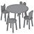 Modern Kids Table and Chairs 3D model small image 5