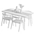 Solid Wood Otto Dining Set 3D model small image 5