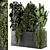 Concrete Pot Outdoor Plant Set 3D model small image 1