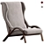 Italian Cavour Armchair Petrol Fabric 3D model small image 1