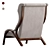 Italian Cavour Armchair Petrol Fabric 3D model small image 3