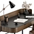 Modern Wood Black Office Table 3D model small image 5