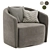 Mila Swivel Armchair - Elegant Comfort 3D model small image 2