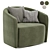 Mila Swivel Armchair - Elegant Comfort 3D model small image 3